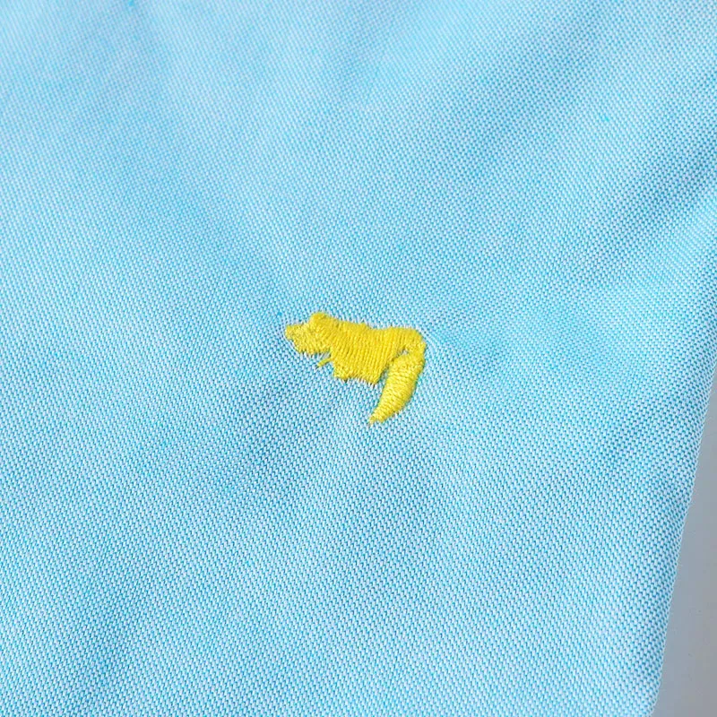 Baby Boy Embroidery Tucked Button Shirt, Elastic Pants 2 pcs Outfit - Image 6