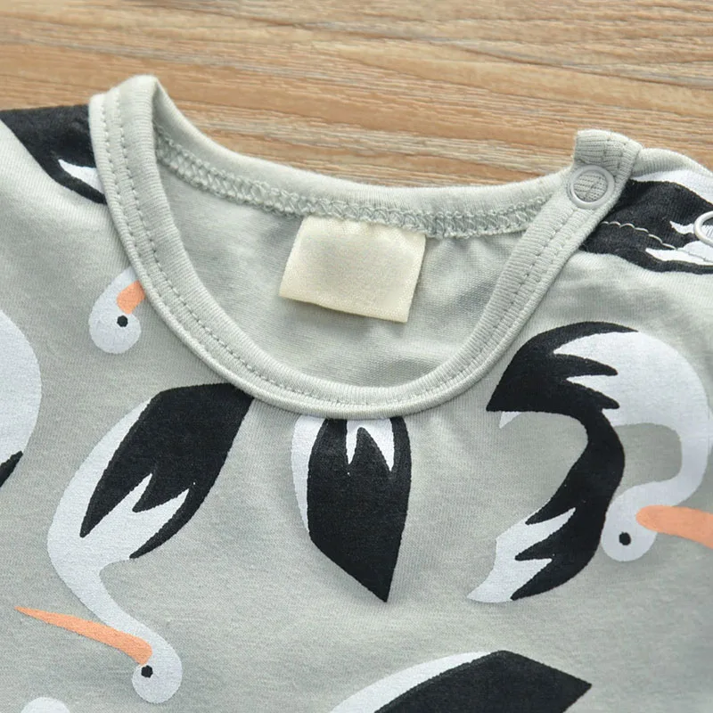 Baby Flamingo T-Shirt, Pants, Ribbon Tie Knot Headband for Boys & Girls - Image 3