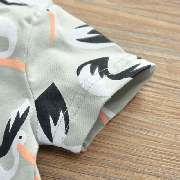 Baby Flamingo T-Shirt, Pants, Ribbon Tie Knot Headband for Boys & Girls - Image 4