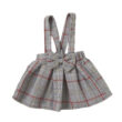 Baby Flared Lace Onesie & Plaid Suspender Skirt