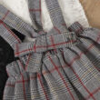 Baby Flared Lace Onesie & Plaid Suspender Skirt