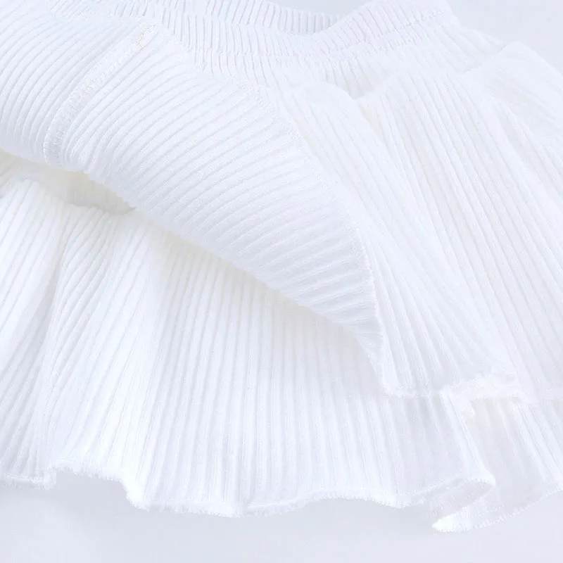 Floral Pattern Camisole Peplum Tank Top & Ribbed Ruffled Skirt for Girls - Image 4