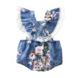 Baby Floral Pattern Denim Romper