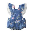 Baby Floral Pattern Denim Romper