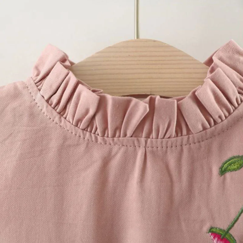 Baby Girl Floral Applique A-Line Dress Sleeveless & Solid Shirt 2 pcs Set - Image 3