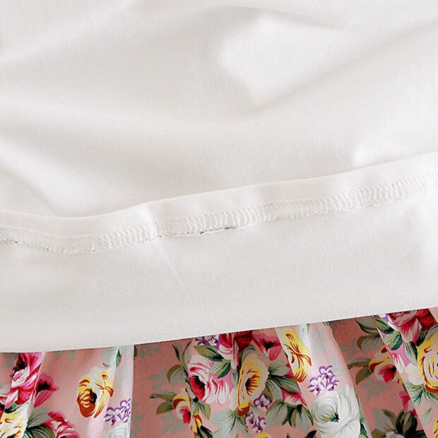 Baby Floral Pattern Elastic Skirt & Vest