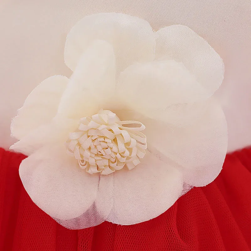 Princess Flower Patch Wedding Tulle Dress Tiered Sleeveless - Image 4