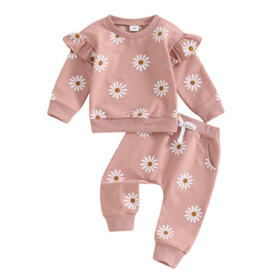 MyLoveHoney Baby Clothes Floral Sweatshirt Joggers Outfit