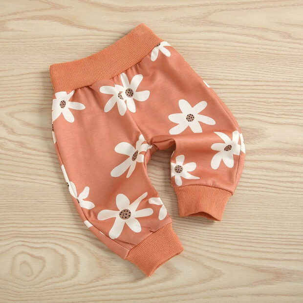 Flower Pattern Pullover Sweatshirt & Sweatpants Long Sleeve - Image 5
