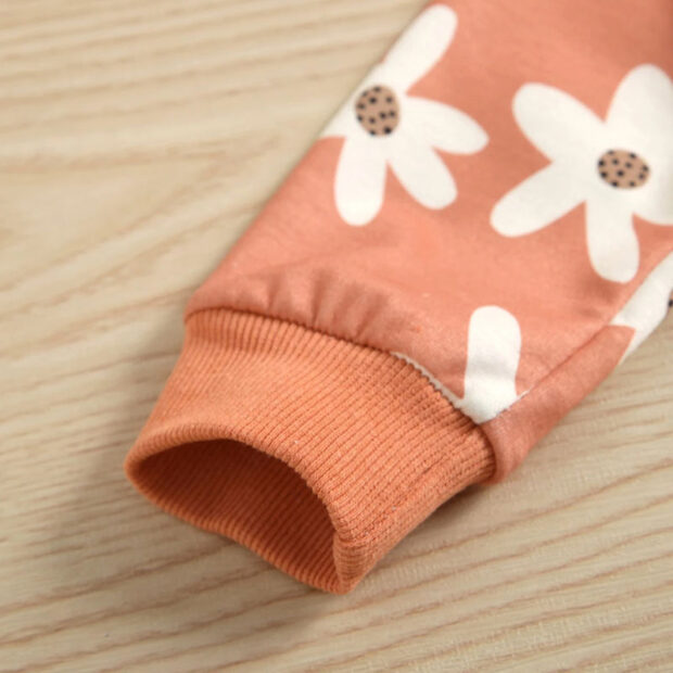 Flower Pattern Pullover Sweatshirt & Sweatpants Long Sleeve - Image 6
