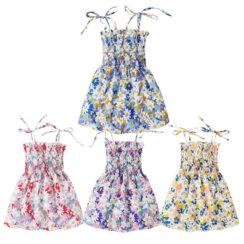 Baby Flower Pattern Spaghetti Strap Dress