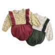 Baby Girl Flower Print Bodysuit with Ruffles Long Sleeve