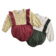 Baby Girl Flower Print Bodysuit with Ruffles Long Sleeve
