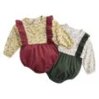 Baby Girl Flower Print Bodysuit with Ruffles Long Sleeve