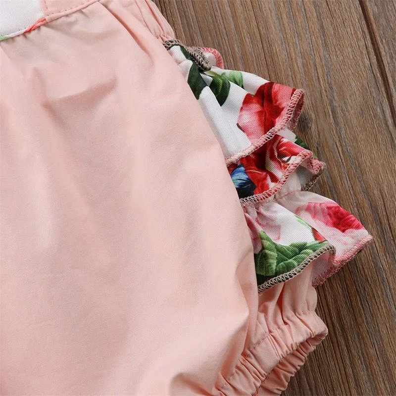 Flower Pattern Suspender Romper Sleeveless Open Back - Image 5
