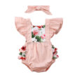 Baby Flower Pattern Suspender Romper