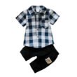 Baby Checkered Pattern Flannel Shirt & Shorts