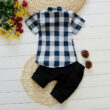 Baby Checkered Pattern Flannel Shirt & Shorts