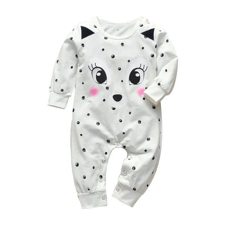 Baby Fox Sleeper with All-Over Bubbles Pattern Jumpsuit Long Sleeve