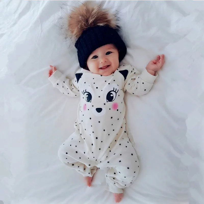 Baby Fox Sleeper with All-Over Bubbles Pattern Jumpsuit Long Sleeve - Image 6