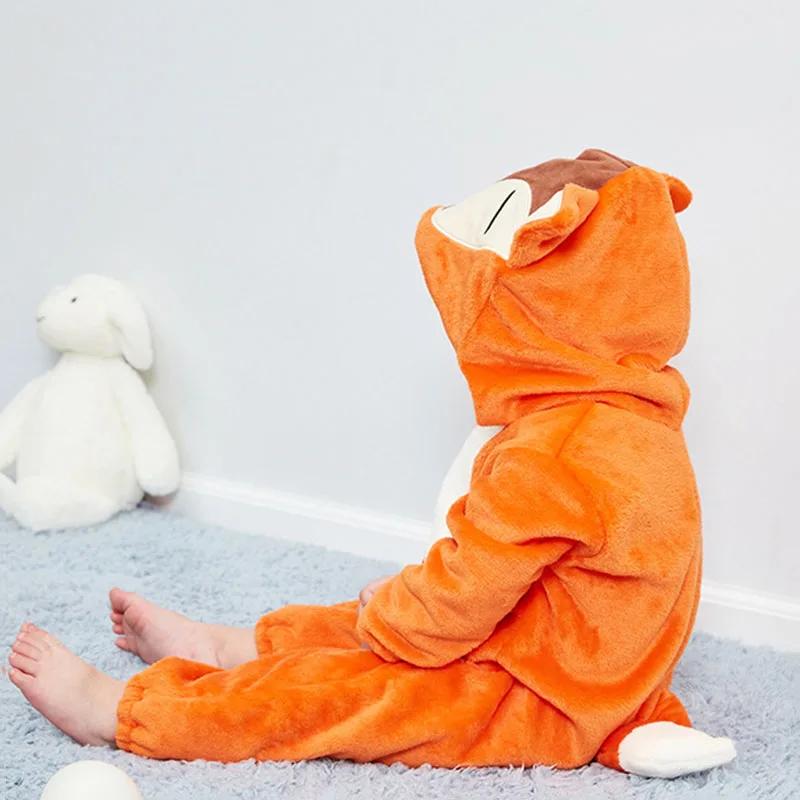 Baby Animal Fox Dressup Fleece Hoodie Jumpsuit Coverall for Boys & Girls - Image 6