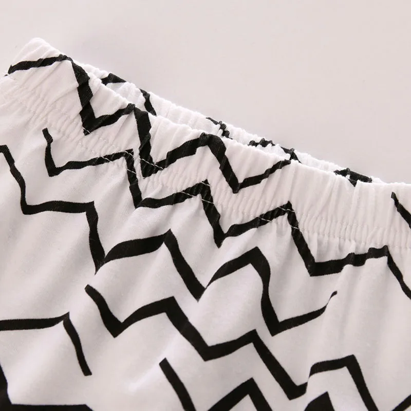 Long Sleeves Cartoon Fox Shirt Zig Zag Print Sweatpants - Image 4