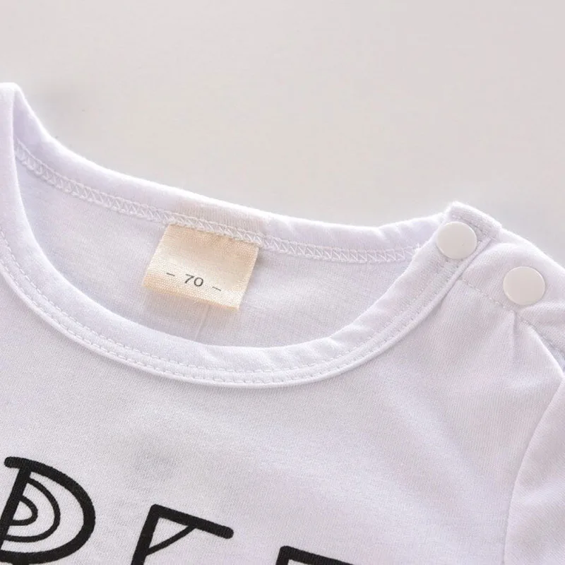 Baby Girl Letter Print Free Spirit T-Shirt & Leopard Pattern Pants with Ribbon Headband - Image 2