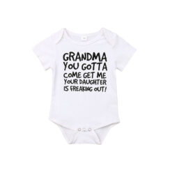 Funny Grandma Print Baby Onesie Short Sleeve