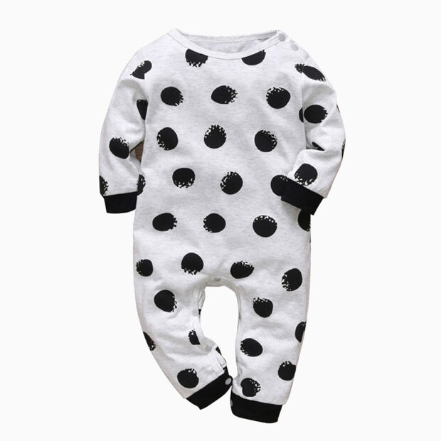 Funny Saying It Wasn't Me Sleepwear Romper Dotted Pattern Long Sleeve - Image 2