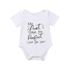 Baby Funny Print I am Perfect Onesie