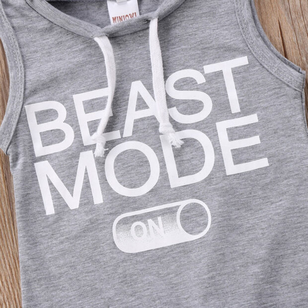 Baby Beast Mode On Romper Sleeveless Funny Print