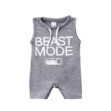 Funny Print Beast Mode On Romper Sleeveless