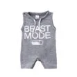 Funny Print Beast Mode On Romper Sleeveless
