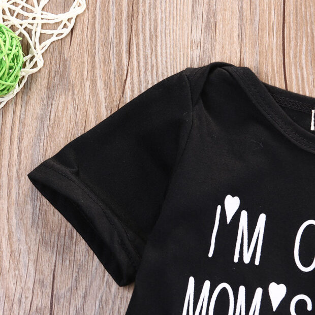 Funny Print Short Sleeve Mom's Hot Daddy's Lucky Onesie - Image 2