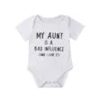 Funny Print My Aunt is a Bad Influence Onesie Short Sleeve