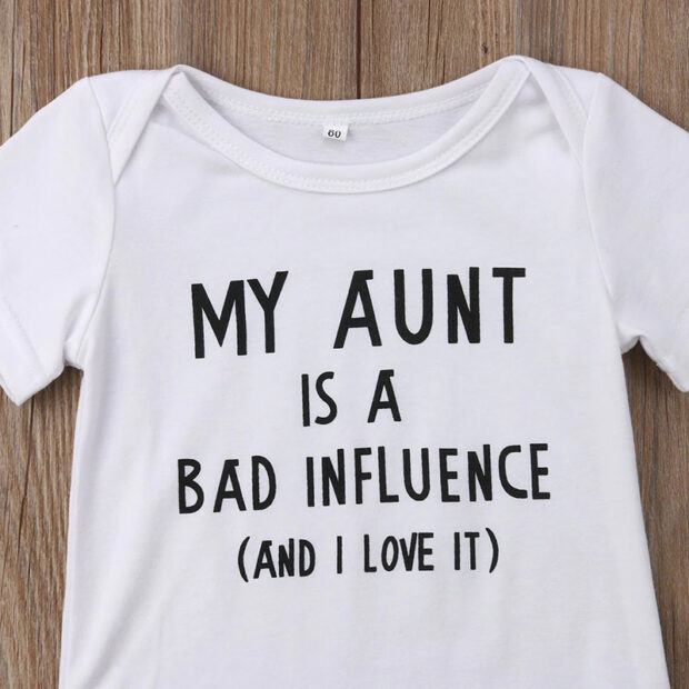 Baby My Aunt is a Bad Influence Onesie Funny Print