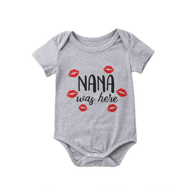 Baby Nana Was Here Lipstick Onesie