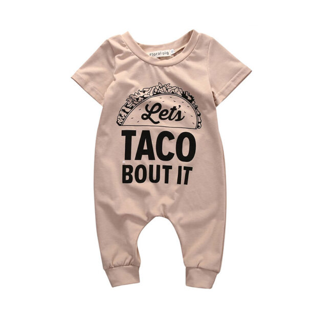 Funny Saying Let's Taco Bout It Romper Short Sleeve