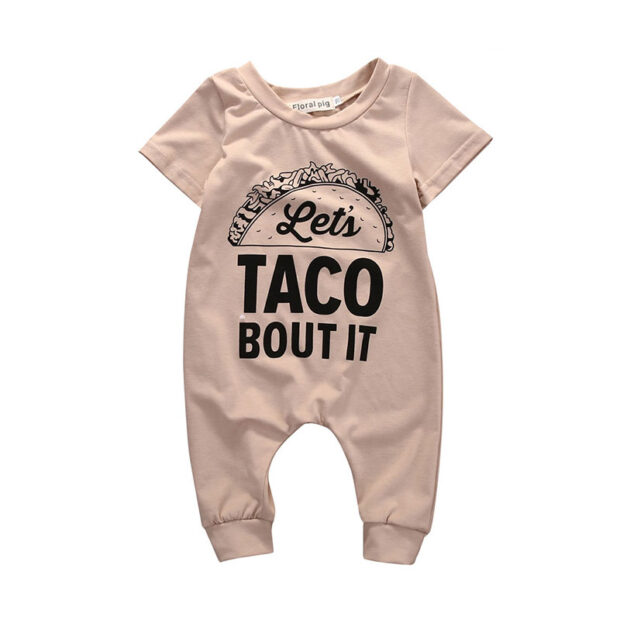 Baby Funny Saying Let's Taco Bout It Romper