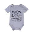 Funny Saying Pack my Diapers, Going Fishing with Daddy Onesie Short Sleeve