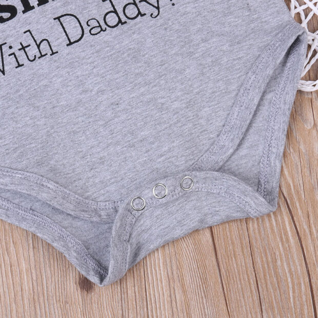 Funny Saying Pack my Diapers, Going Fishing with Daddy Onesie Short Sleeve - Image 5
