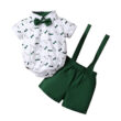 Baby Gentlemen Mustache Print Polo Onesie & Suspenders