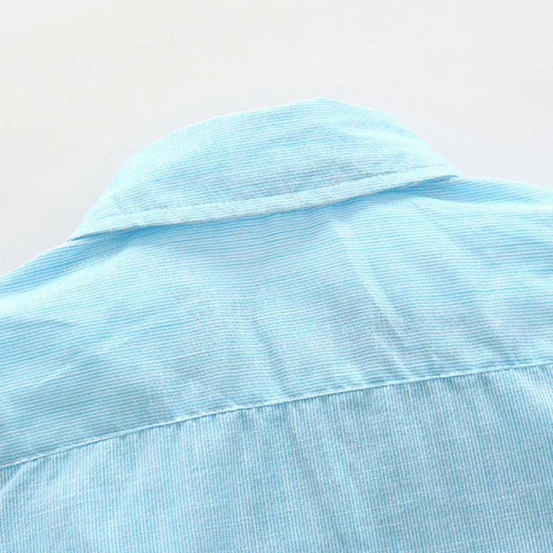 Plain Long Sleeves Collar Shirt Suspenders Shorts with Bowtie - Image 5