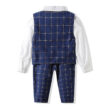 Baby Check Pattern Suit with Vest