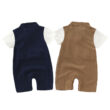 Baby Gentlemen Suspender Romper with Bow Tie