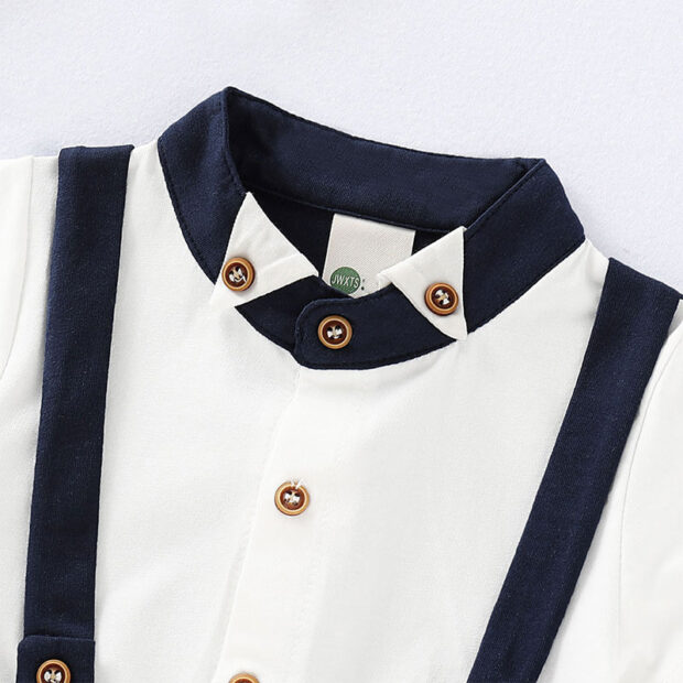 Gentlemen Suspender Romper Button Down Short Sleeve - Image 3