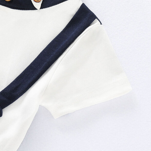 Gentlemen Suspender Romper Button Down Short Sleeve - Image 4