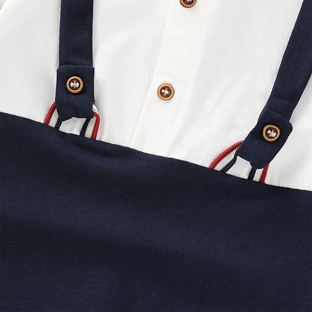Gentlemen Suspender Romper Button Down Short Sleeve - Image 5