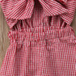 Baby Gingham Pattern Open Belly Jumpsuit