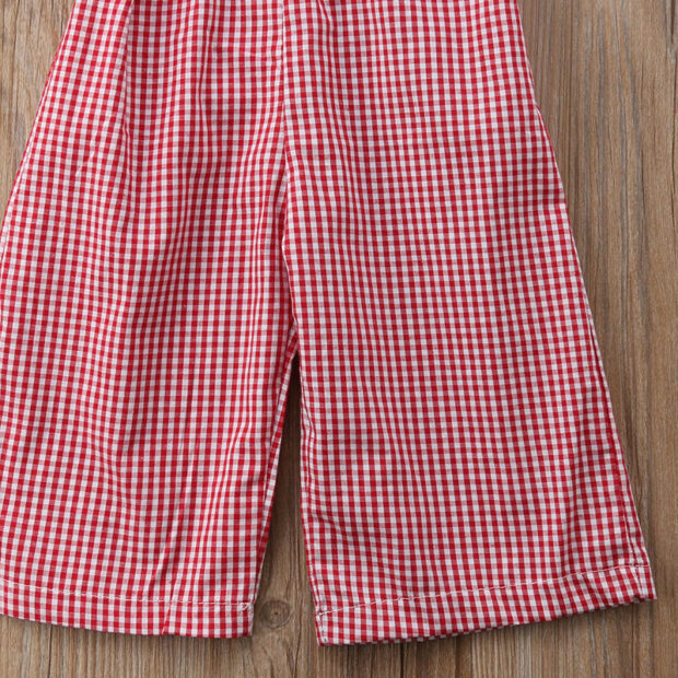Gingham Ribbon Bowknot Open Belly Jumpsuit Sleeveless for Summer - Image 5